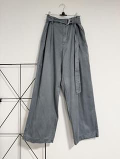 ベルト付き ワイドパンツ グレーのサムネイル