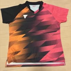 VICTAS 卓球ウェア ウィメンズ Vネック オレンジ/黒/ピンクのサムネイル