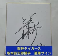 阪神タイガース 坂本誠志郎選手 宜野座キャンプ 直筆サイン色紙 背番号