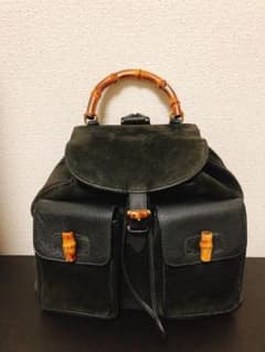 貴重☆超美品☆ヴィンテージ　GUCCI グッチ　バンブー　バックパック　樹木希林のサムネイル