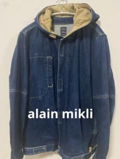 【レア希少】alain miklie アランミクリ フード付きデニムジャケットM レア希少】alain miklie アランミクリ フード付きデニムジャケットM