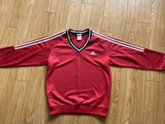 adidas テニスウェア　長袖　レッド赤　Mサイズのサムネイル