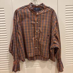 Ralph Lauren BIG SHIRT チェック柄 バンドカラーシャツのサムネイル