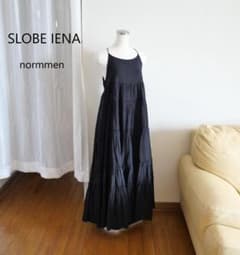 SLOBE IENA normment ギャザーワンピース ブラック マキシ - メルカリ