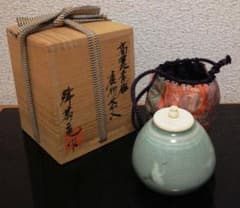 韓萬亀 高麗青磁 唐物 茶入 共箱 仕服付 茶道具 - メルカリ