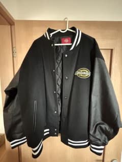 Dickies スタジャン ブラック 袖レザー風 Lサイズのサムネイル