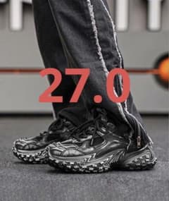 【SHOES 365】メンズ厚底ダットスニーカー（軽量）　27.0cm