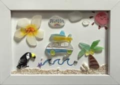 シーグラスアート ALOHA Hawaii ハンドメイド - 2