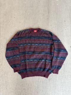 SETTEBELLO 幾何学模様ニット　短丈　90sのサムネイル