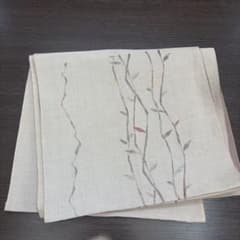 名古屋帯 植物模様刺繍 ベージュのサムネイル