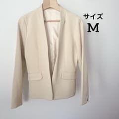 aquagarage ノーカラージャケット ベージュ レディース M