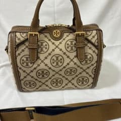 ほぼ未使用】トリーバーチ Tモノグラム ジャカードミニボストンバッグ