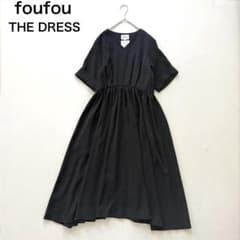 B-080 foufou フーフー Vネックギャザーワンピース　 洗える B-080 foufou フーフー Vネックギャザーワンピース 洗える - メルカリ
