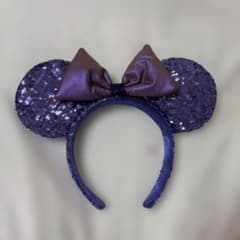 ディズニー ミニー カチューシャ スパンコール パープル 紫のサムネイル