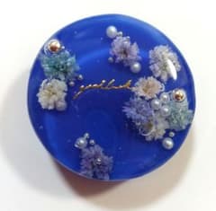 レジン ヘアゴム ブルー ドライフラワー ハンドメイド - メルカリ