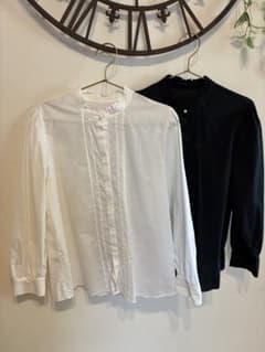 Couture broochフリル付きシャツ白と黒 size40綿100%のサムネイル