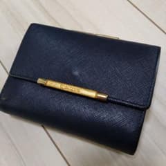 ユーバイウンガロ　3つ折り財布　がま口　ネイビー　サフィアーノ　ゴールド金具のサムネイル