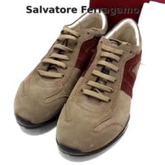 Ferragamo フェラガモ スエードスニーカー 24cm ブラウン - メルカリ