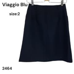Viaggio Blu ビアッジョブルー　スカート　ひざ丈　黒　2 おしゃれ