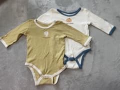ベビー 長袖 ロンパース 2枚セット おもち みかんのサムネイル