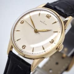 437 稼働 ZENITH 時計 手巻き ヴィンテージ パイロット ゴールド