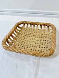 【美品】竹製バスケット かご 小物入れのサムネイル