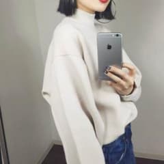 韓国ファッション【ANNAHL】ハイネックスウェットのサムネイル