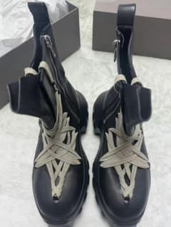 Rick Owens OR 厚底黒ブーツ ジッパー付き Rick Owens RO ジッパー付きブラック厚底ブーツ - メルカリ