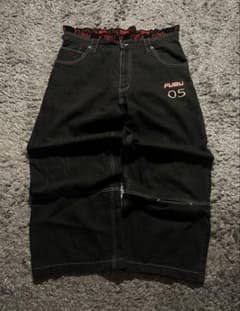 90s FUBU black baggy denim HIPHOP B--boy - メルカリ