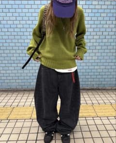 ストライプ柄 ワイドカーゴパンツのサムネイル
