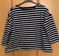 無印良品　ボーダーカットソー 七分袖のサムネイル