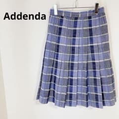 アデンダ　Addenda　ひざ丈プリーツスカート　チェック柄　フレアスカート
