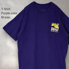 US古着 Tシャツ 半袖 バックプリント Mサイズ パープルのサムネイル