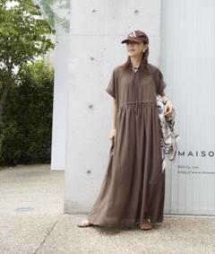 maison de R＊シアーワンピース＊ブラウン maison de R＊シアーワンピース＊ブラウン - メルカリ