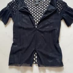 VIVIENNE TAMヴィヴィアンタム メッシュトップス フロントジップ 黒 