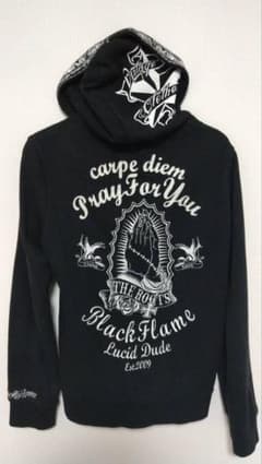 【希少】BLACK FLAME（ブラックフレイム)ジップアップパーカー黒のサムネイル