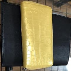 クロコダイル 本革 長財布 ゴールド 金運アップのサムネイル