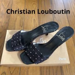 Christian Louboutinミュール　38.5 ルブタンレッドソール Christian Louboutinミュール 38.5 ルブタンレッドソール - メルカリ