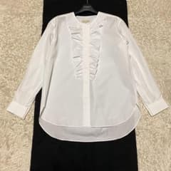 新品・人気完売品✨ドゥロワー フロントフリルノーカラーシャツ