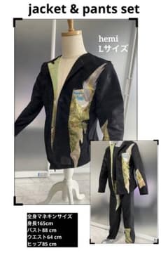着物ジャケット(喪服帯ジャケット パンツセット「hc00016」)Lサイズのサムネイル