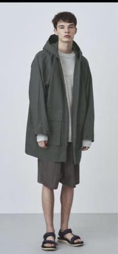 Aton COTTON NYLON OXFORD フーデットコートのサムネイル