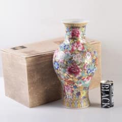 中国 乾隆年製款 粉彩 花草文 花瓶 C 7952A - メルカリ