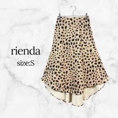 rienda レオパードフレアスカート ベージュ S スエード調 良品