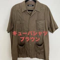 キューバシャツ ブラウン 半袖　ビックシルエットのサムネイル