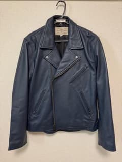 AVIREX カウレザー ダブルライダースジャケット ネイビー AVIREX カウレザー ダブルライダースジャケット ネイビー - メルカリ