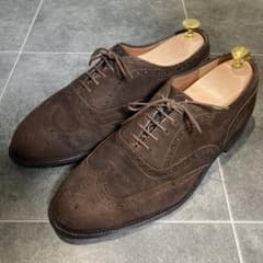 Blucher Wing Long Alden オールデン　スエード　ウイングチップ　フルブローグ　シューズ　ダークブラウン 976 ダーク ウィングチップ オールデン 靴
