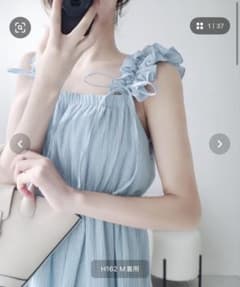 【美品】mily bilet フリルキャミワンピース ライトブルー Mサイズのサムネイル