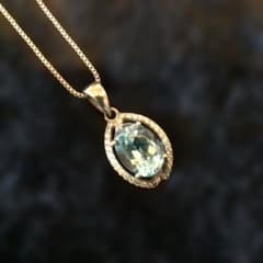 天然スカイブルートパーズ・6carat☆トップ ☆K18仕上 天然スカイブルートパーズ・6carat☆トップ CZダイヤモンド・K18仕上