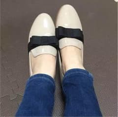 リボンレインシューズ ベージュのサムネイル