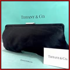 希少 ティファニー パーティーバッグ クラッチバッグ ブラックティファニーブルー 希少 ティファニー パーティーバッグ クラッチバッグ ブラック
